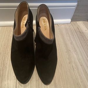 Prada suede booties